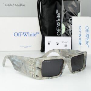 Off-White Women Sunglasses Marble Grey Square OERI097 MILANO 0807 NEW AUTHENTIC